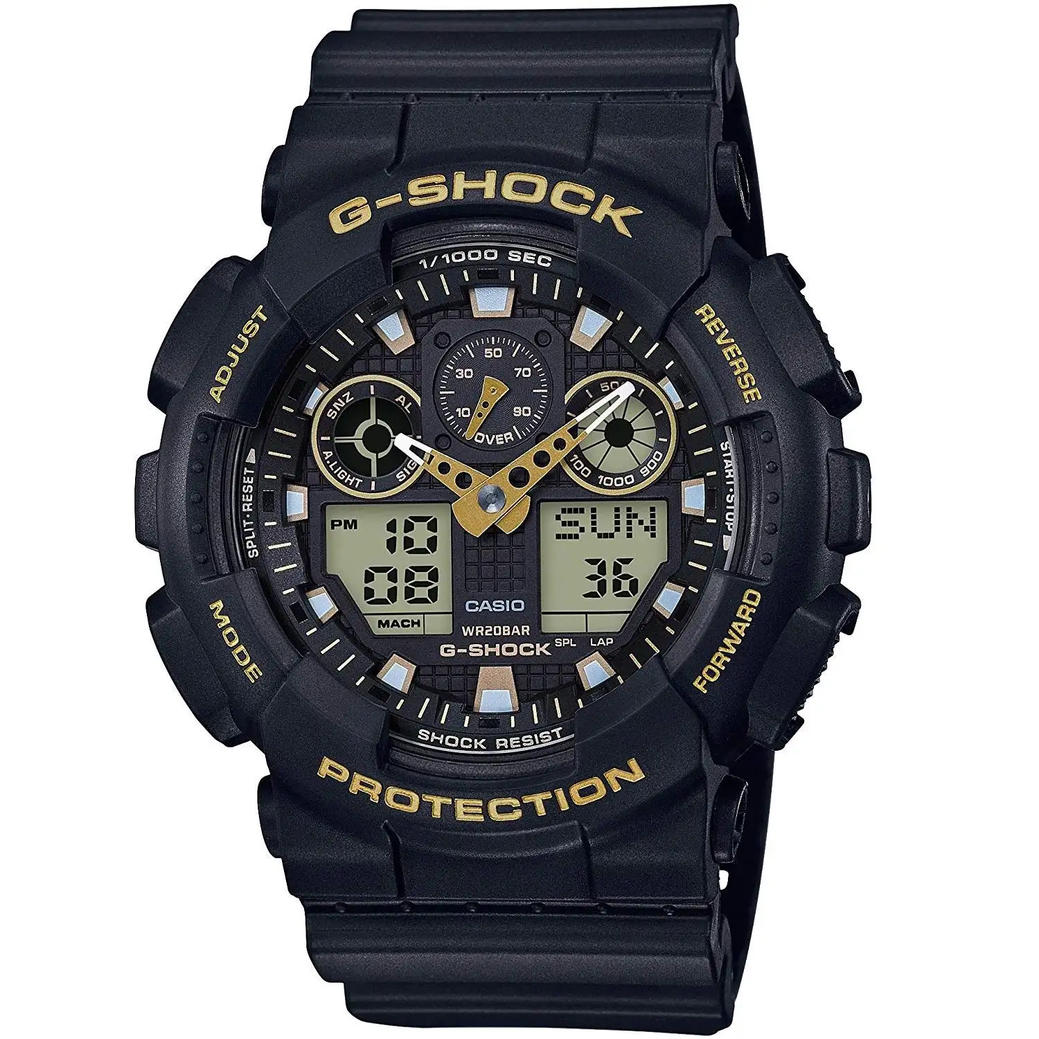 好价！Casio 卡西欧 G-SHOCK GA-100GBX-1A9ER 多功能双显运动手表