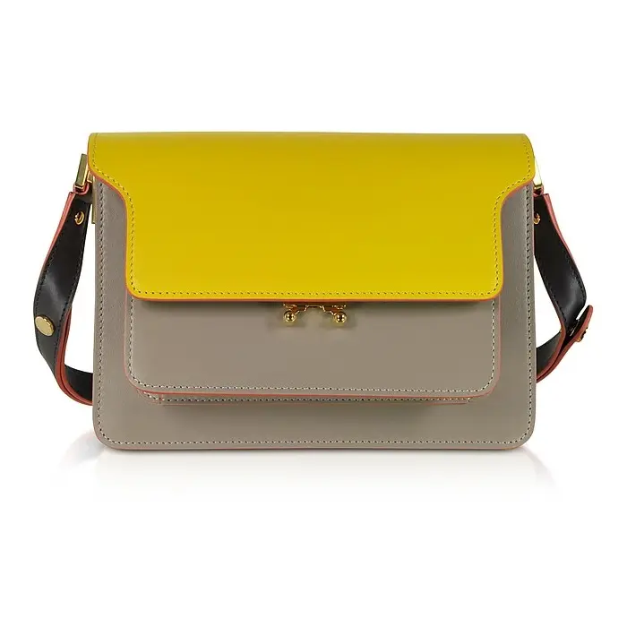 Marni 拼色小牛皮 Trunk 风琴包