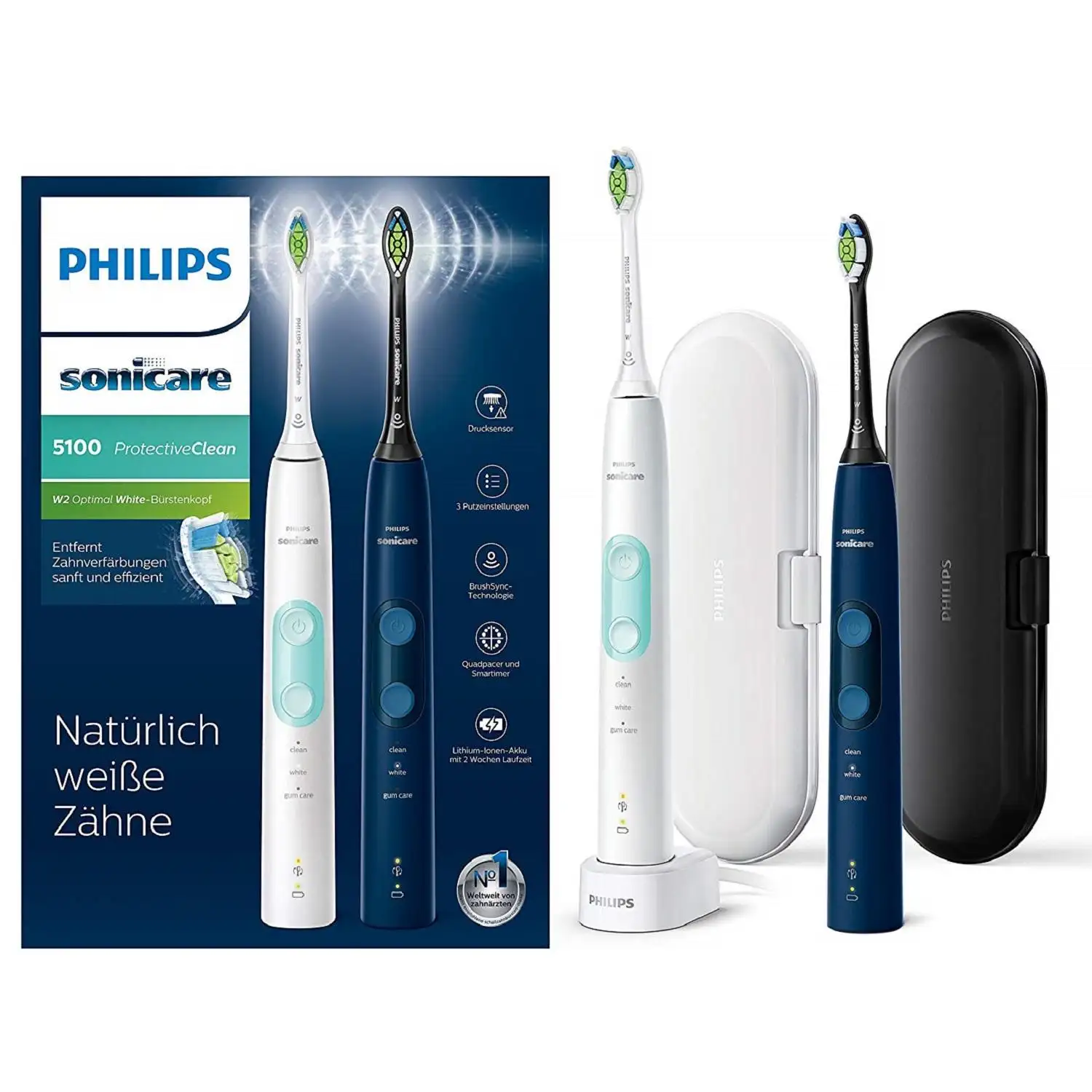 低价又来！飞利浦 Sonicare ProtectiveClean 5100电动牙刷 HX6851/34 2支装