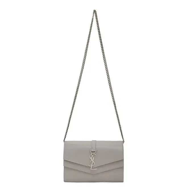 Saint Laurent 灰色 Sulpice 链带单肩包