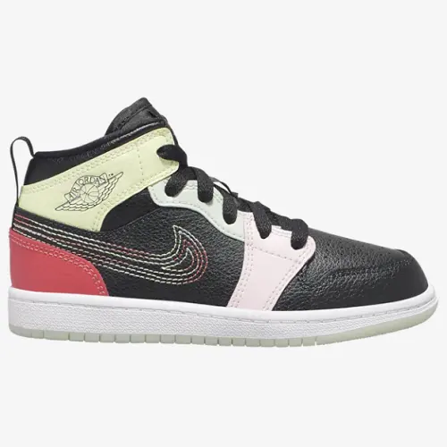 Jordan 乔丹 1 Mid 中童款篮球鞋 线条配色
