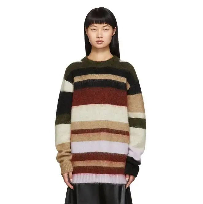 Acne Studios 拼色大廓形条纹毛衣