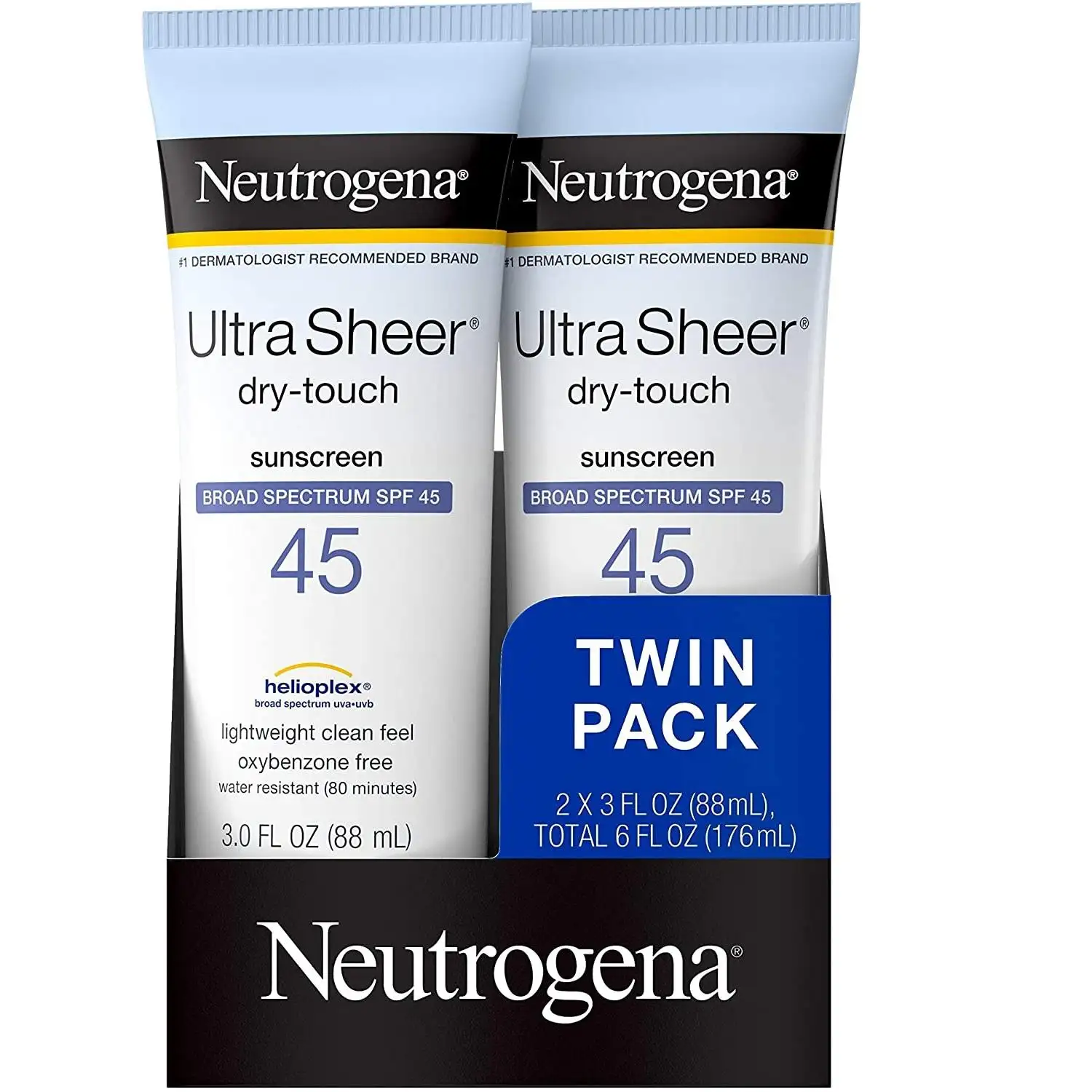 历史新低价！Neutrogena 露得清 清透防晒霜 SPF45 2支装