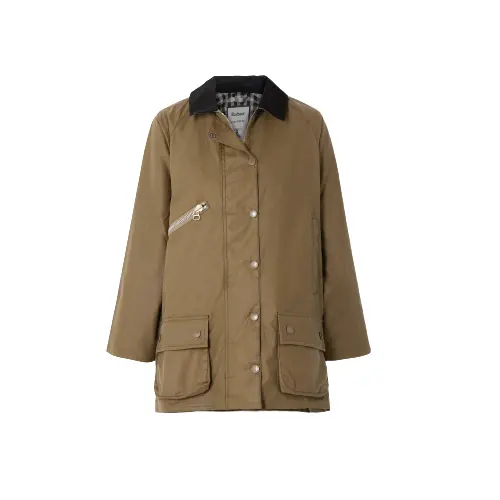 BARBOUR x ALEXACHUNG Edith 灯芯绒边饰涂蜡纯棉外套