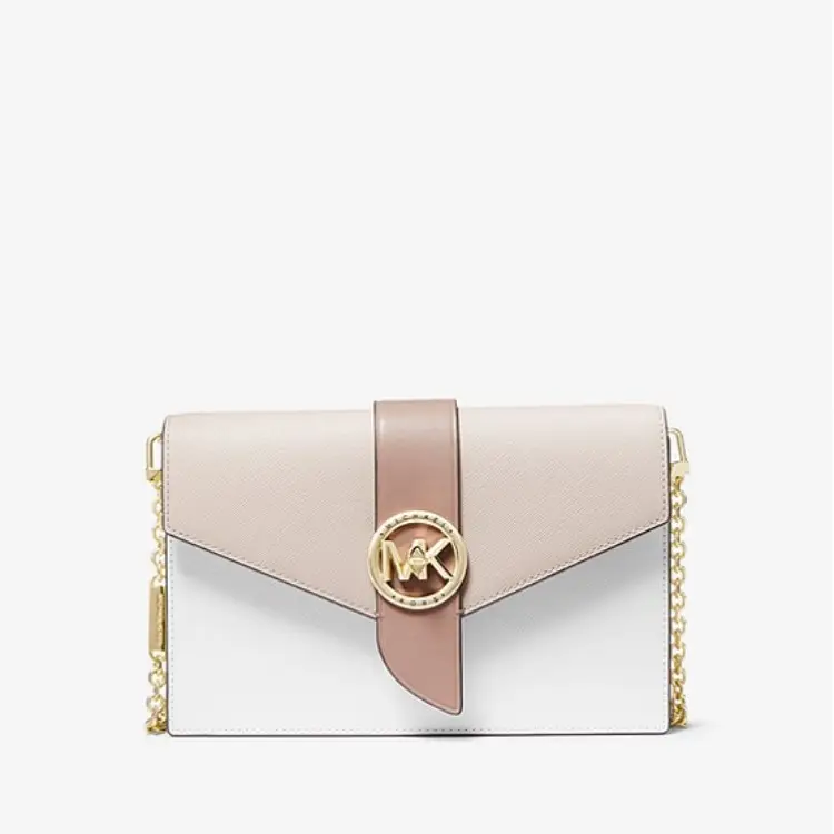 Michael Kors 中号拼色十字纹链条包