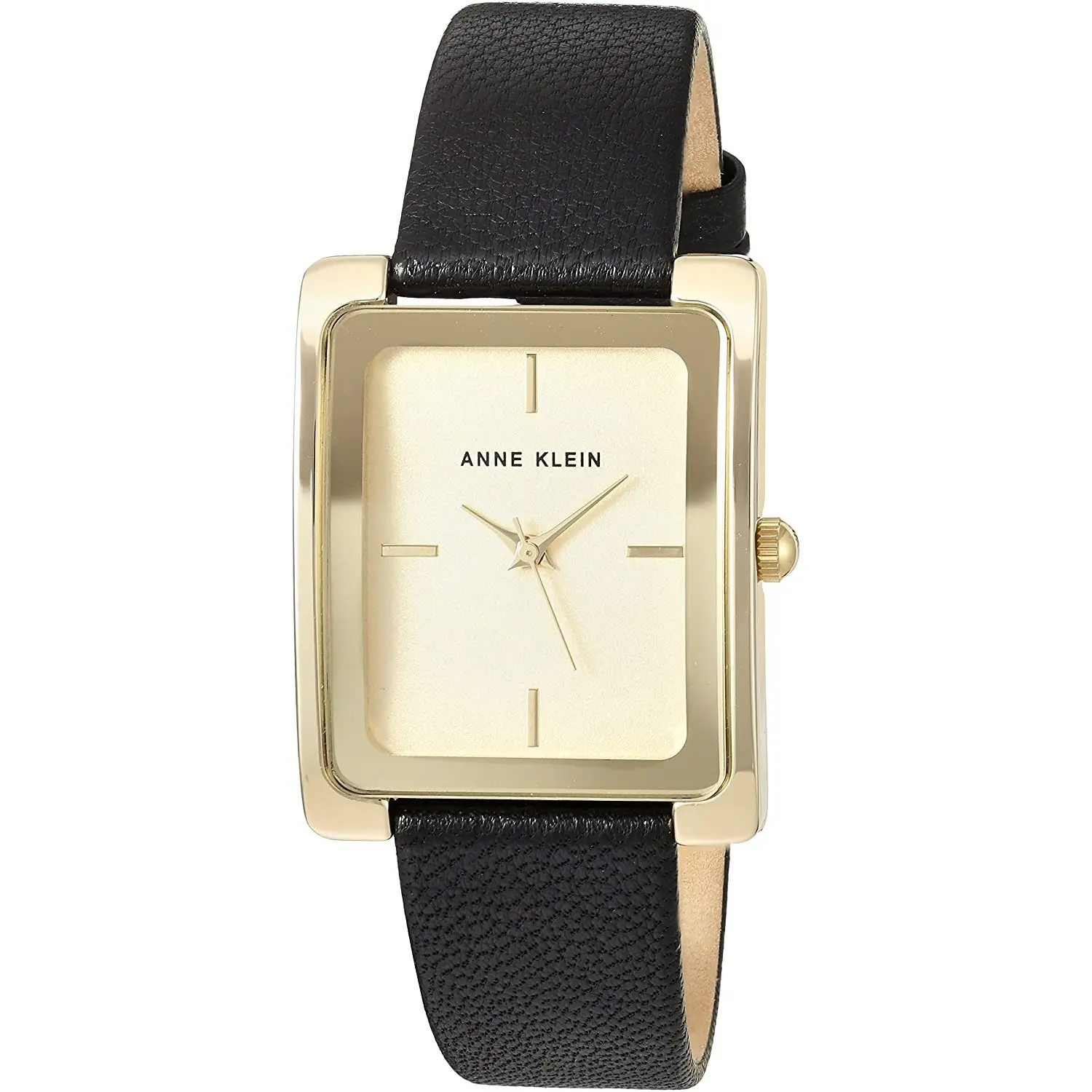Anne Klein 女士复古方块小黑表 皮革 AK/2706CHBK