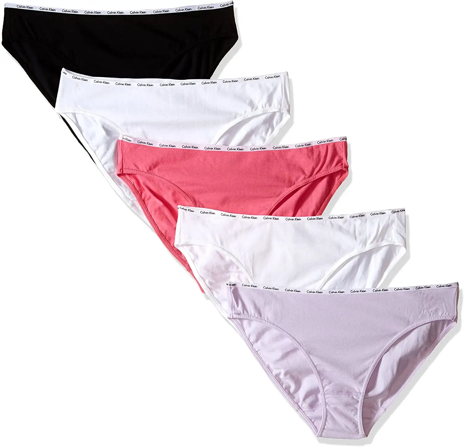 惊喜价！Calvin Klein 经典女士95%棉三角内裤5件套  中号
