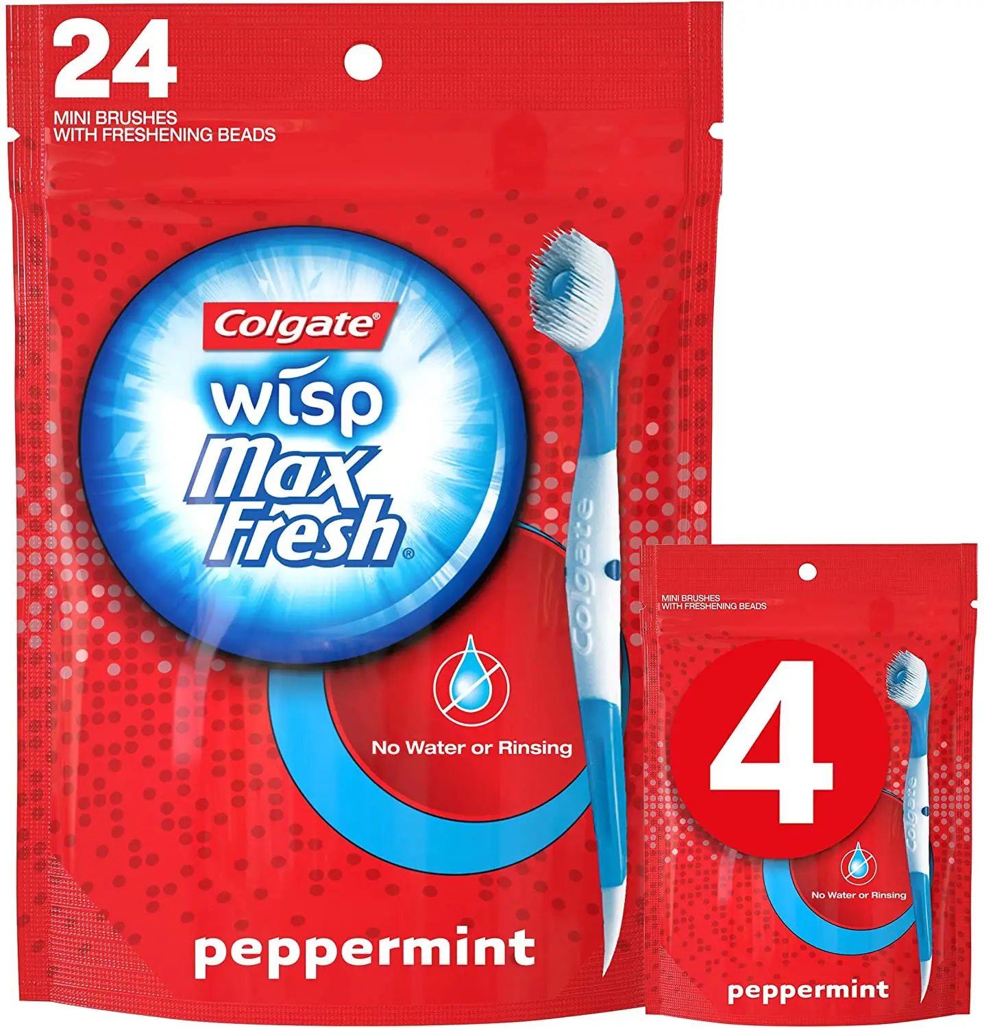 新客首单高返6%！Colgate 高露洁 wisp 迷你爆珠2合1牙刷24支*4袋