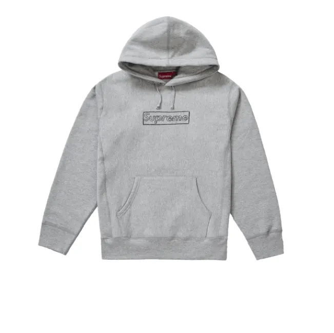 Supreme x KAWS Chalk logo 连帽卫衣 灰色