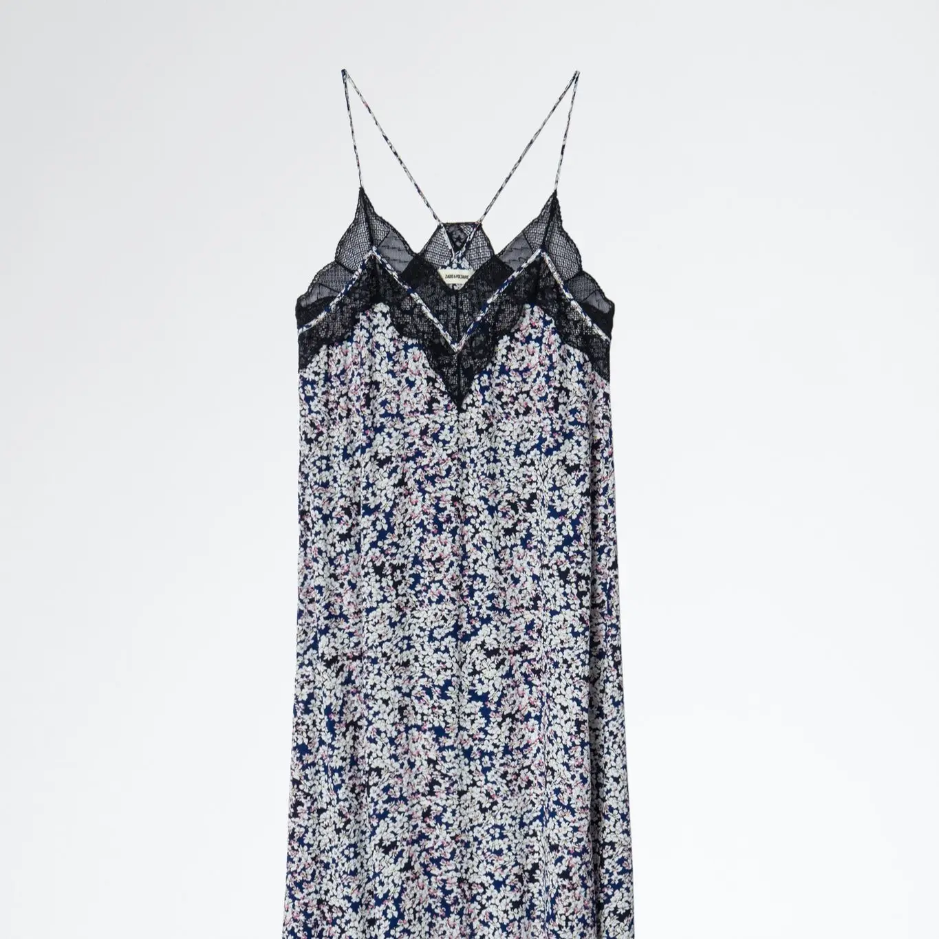 Zadig & Voltaire (FR)：吊带海棠印花连衣长裙