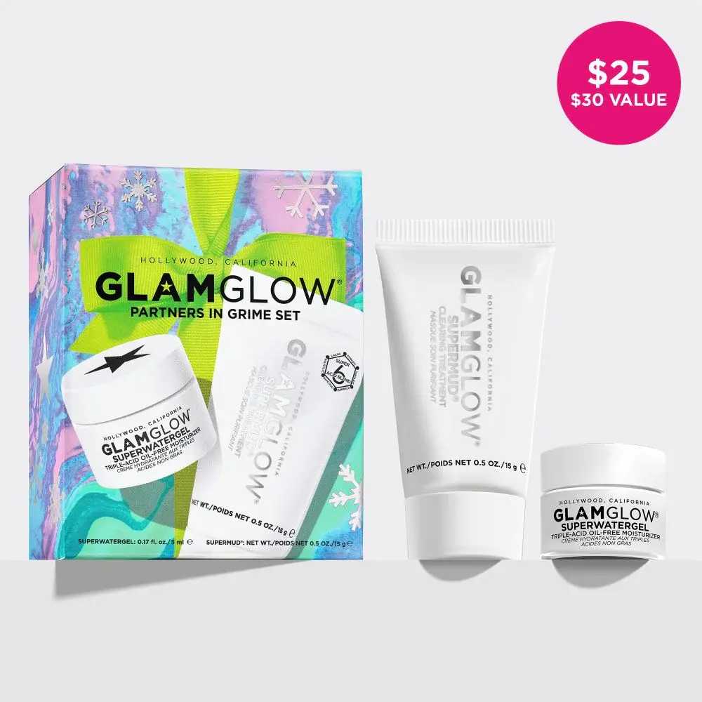 再降价！glamglow 清洁面膜+啫喱面霜组合装(价值$30）