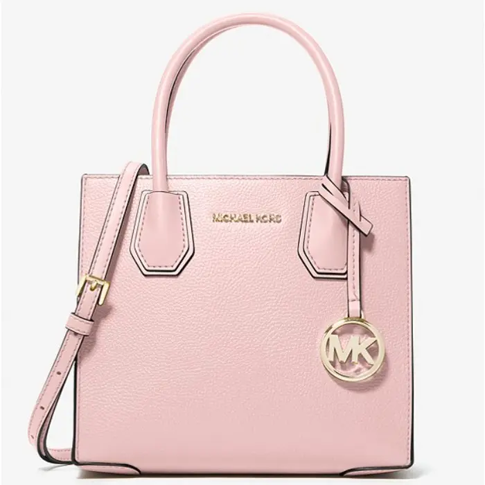 补货！Michael Kors Mercer 粉色中号风琴锁头托特包