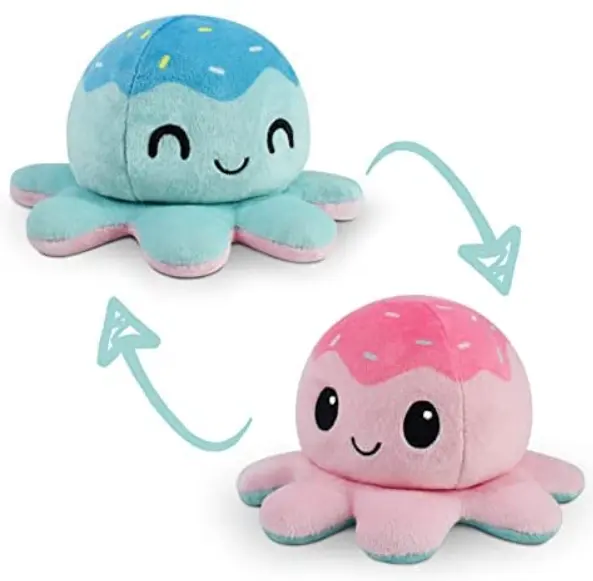 TeeTurtle 情绪双面章鱼毛绒玩具