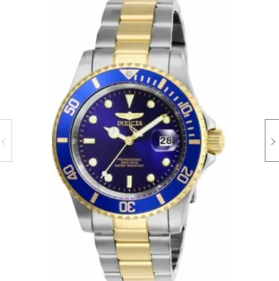 Invicta 男士腕表 Pro Diver 石英表蓝色表盘双色表带