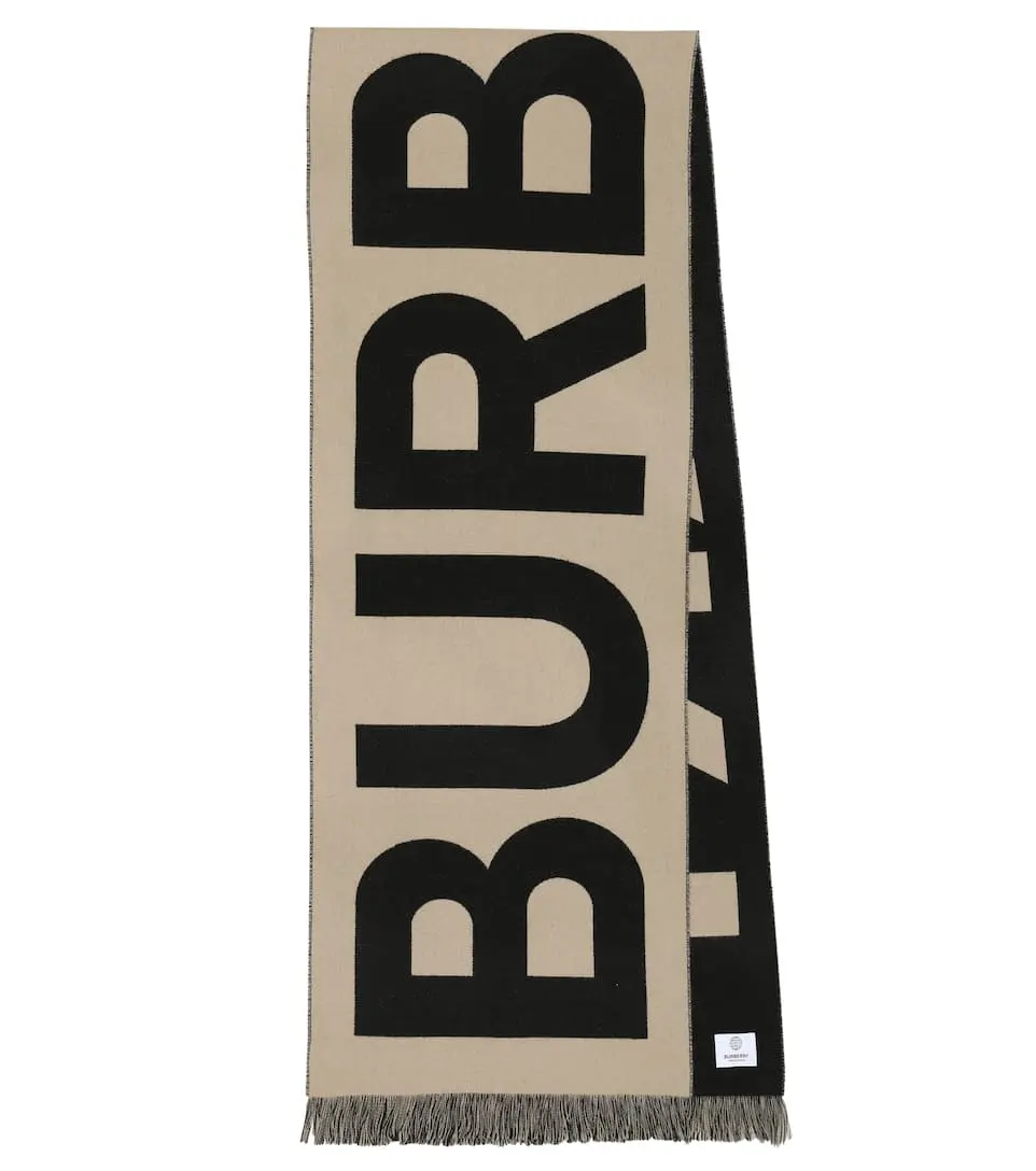 Burberry 巴宝莉驼色logo围巾