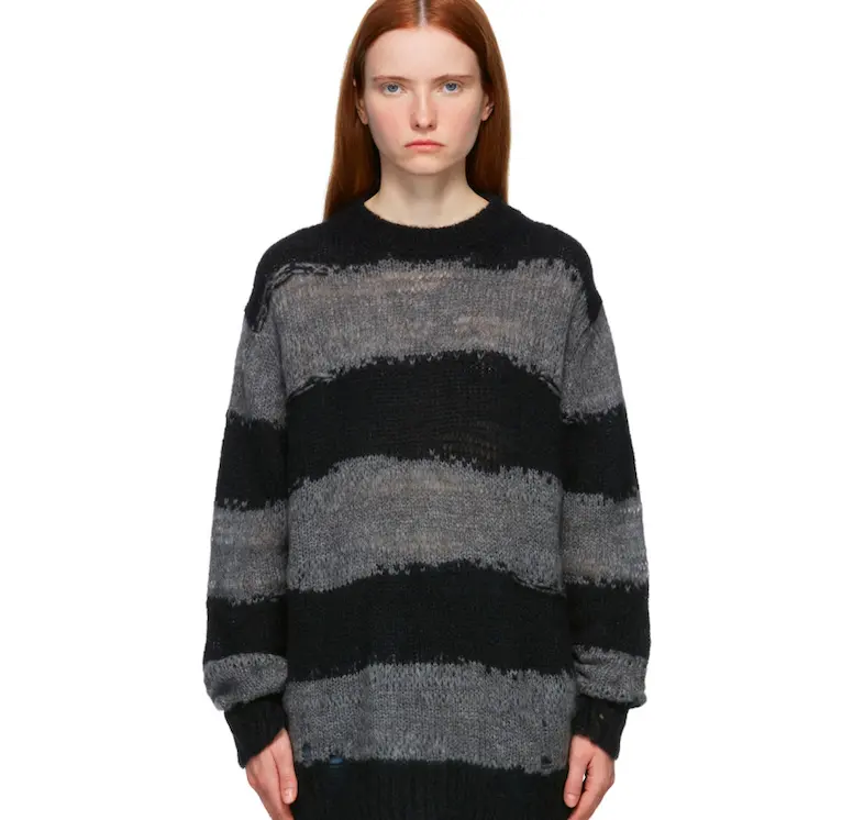 acne studios 做旧条纹毛衣