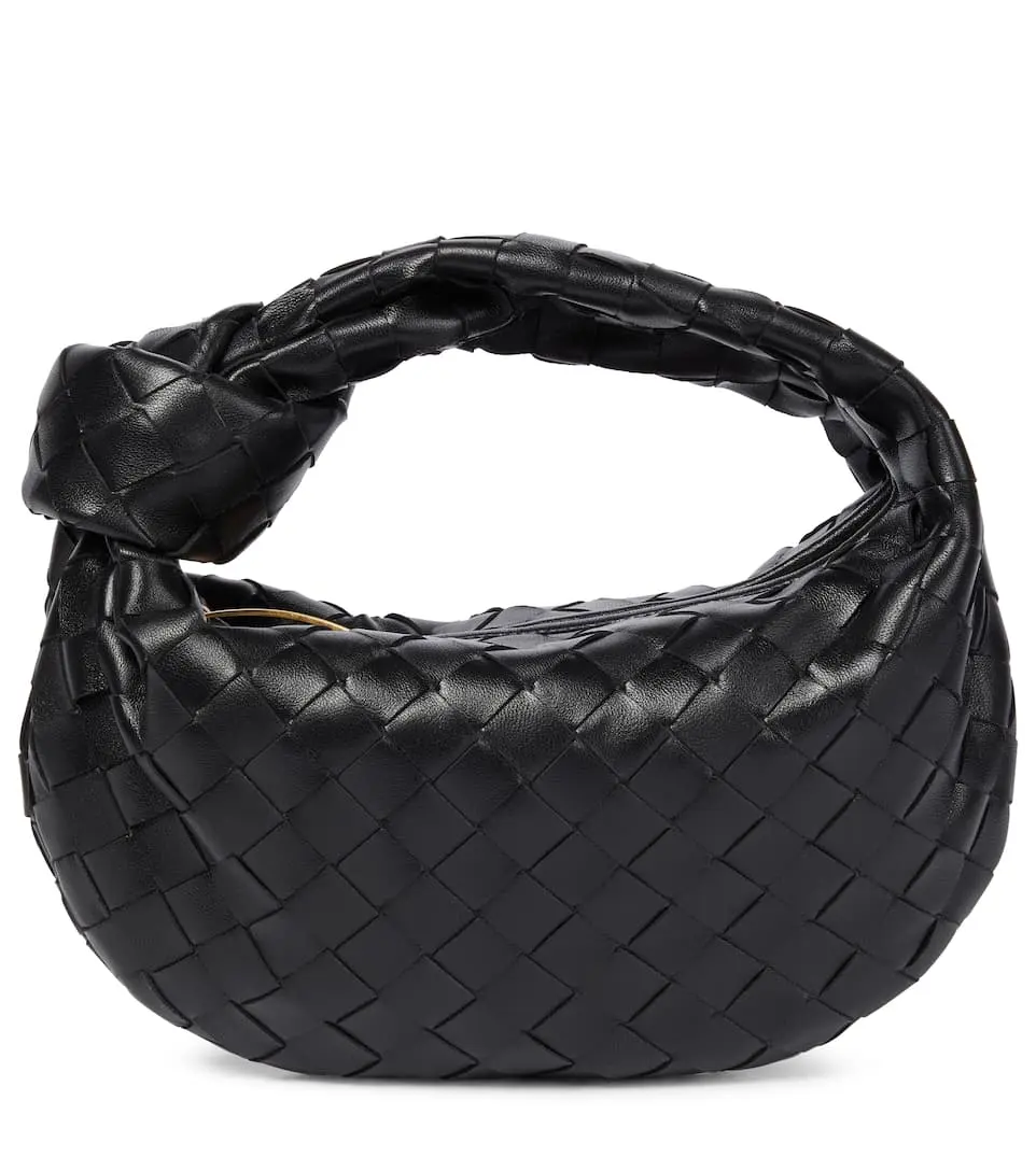 bottega veneta 黑色迷你jodie 编织手提包