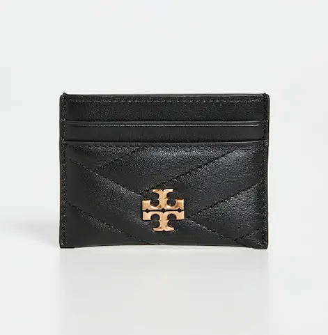 tory burch 黑色皮质logo卡包