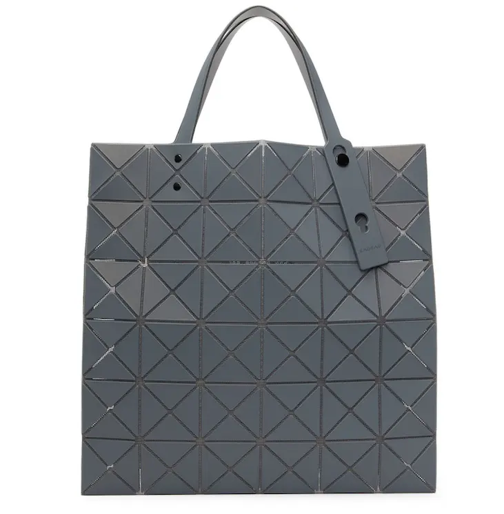 issey miyaki 三宅一生 科技灰色6x6 格纹托特包