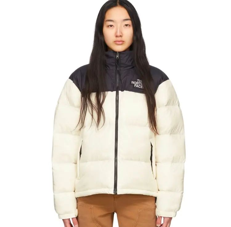 the north face 北面黑色拼色羽绒服