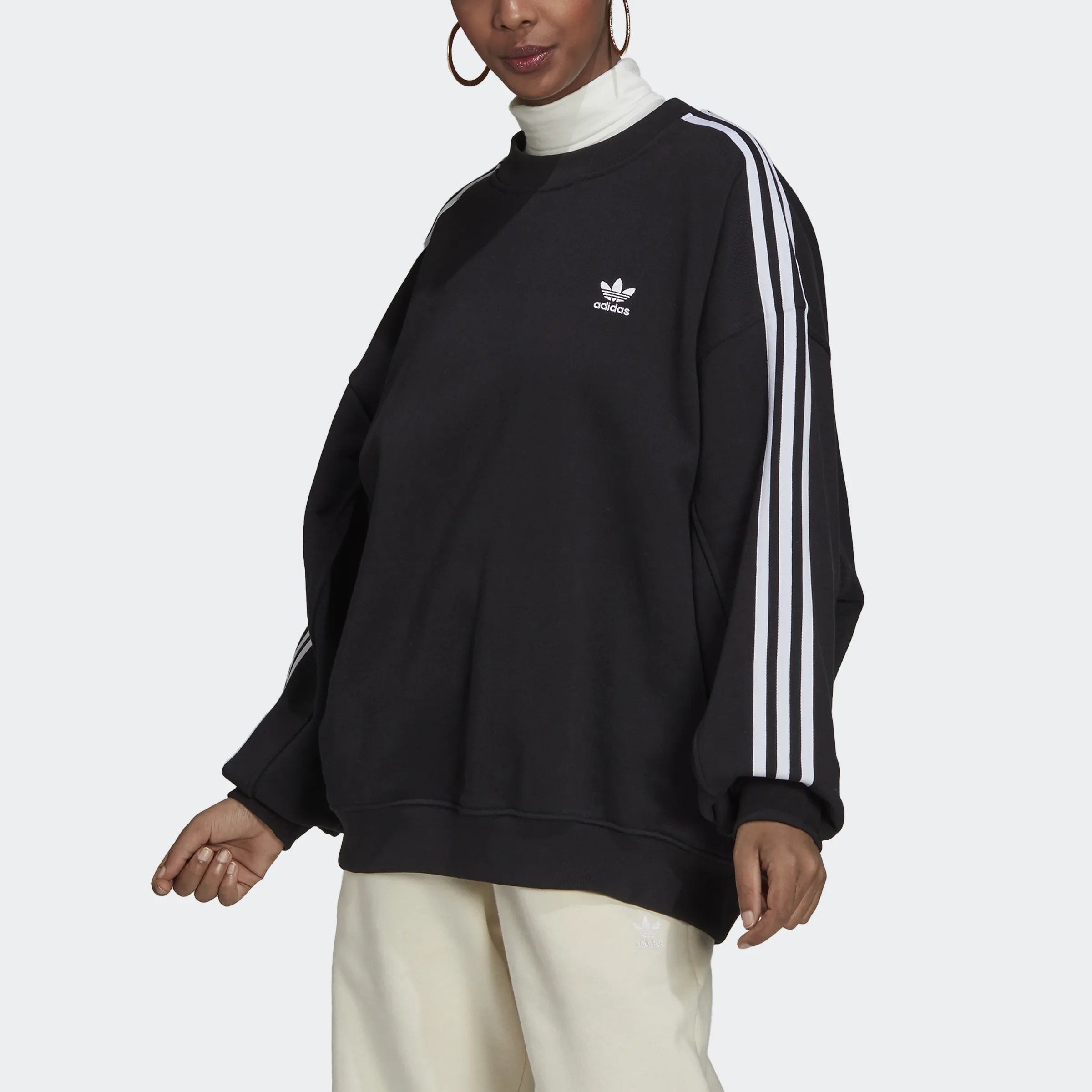 Adidas Originals adicolor 阿迪达斯三叶草女款黑色卫衣