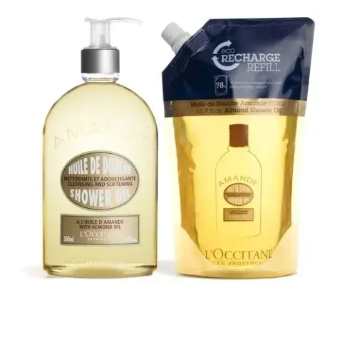 L'Occitane 欧舒丹杏仁沐浴油+补充装