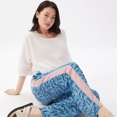 仅剩2条！DVF Cinzia 绉纱抽绳裤