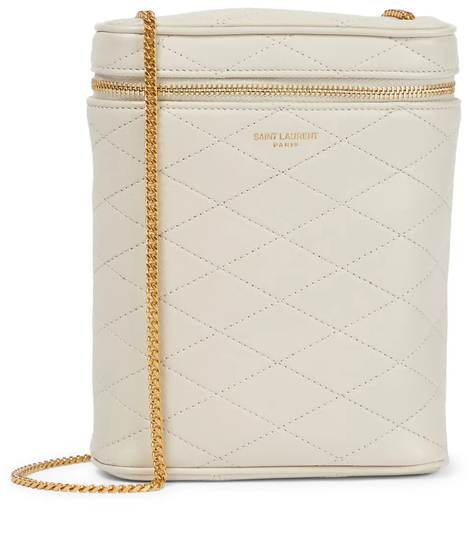 saint Laurent 菱格纹皮质链条单肩包