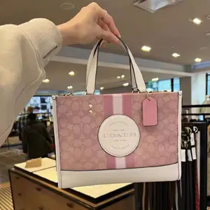 补货！Coach蔻驰Dempsey 横版情人节粉色托特包