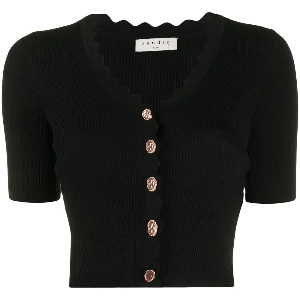 SANDRO 短袖短款开衫