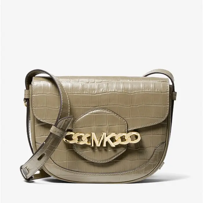 Michael Kors Hally 中号鳄鱼纹马鞍包