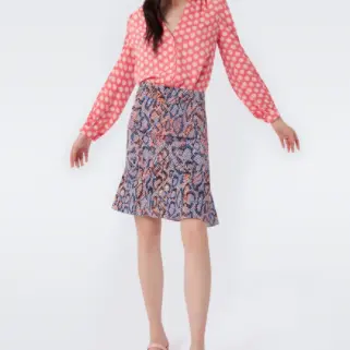 DVF 泡泡袖绉纱上衣
