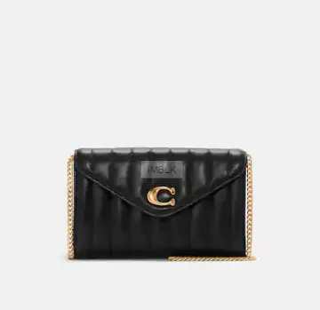 补货！COACH 蔻驰 黑色C扣翻盖包