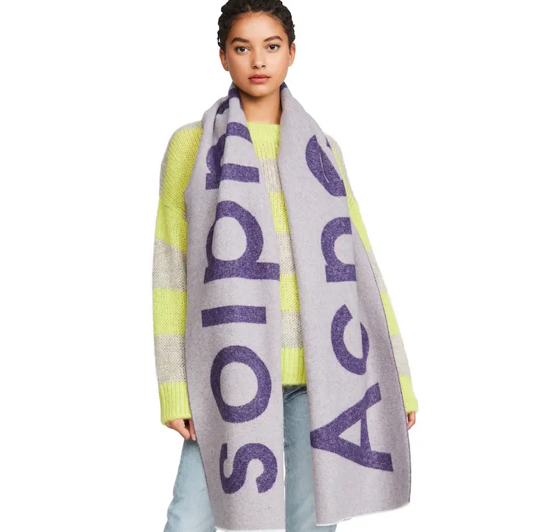 acne studios 紫色logo围巾