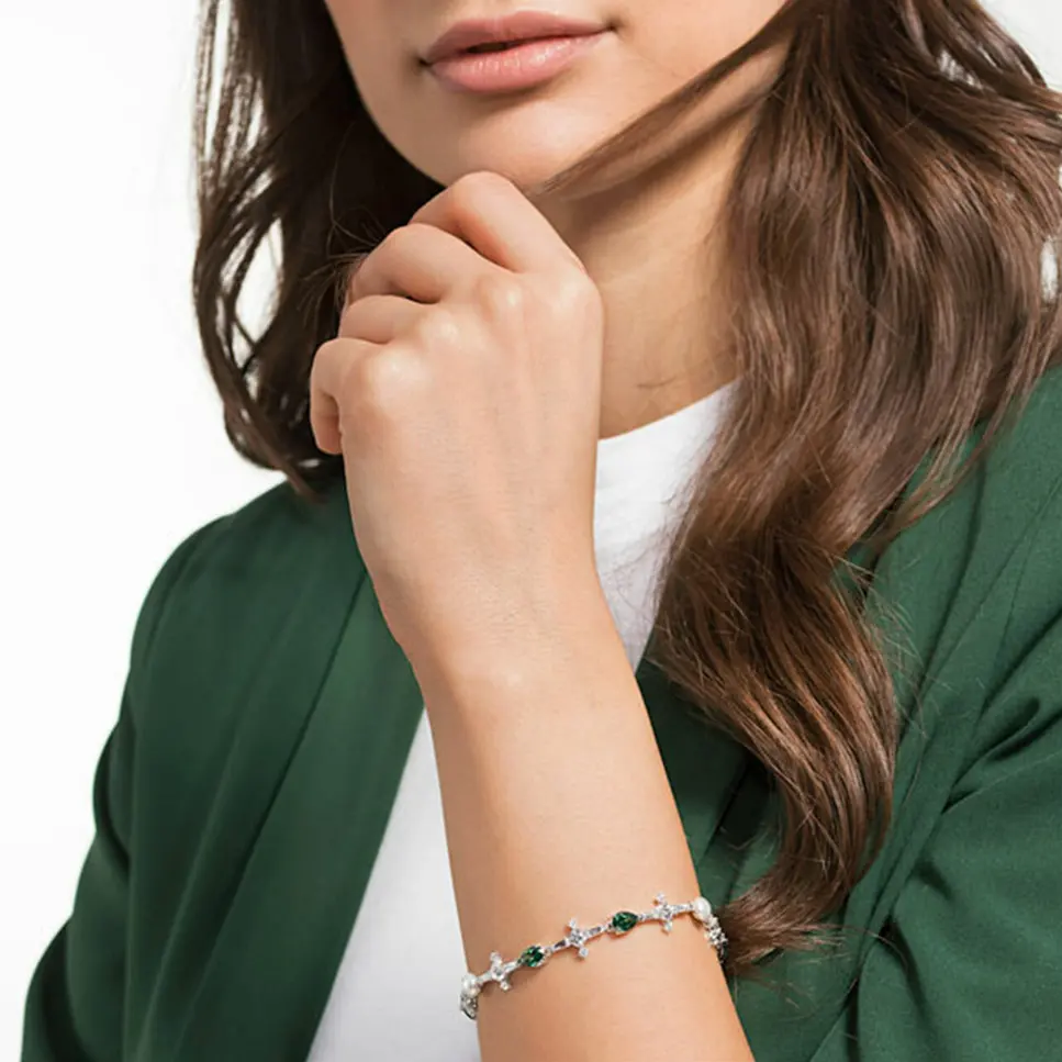 SWAROVSKI 施华洛世奇 5493102 完美镀铑水晶与水晶珍珠手链