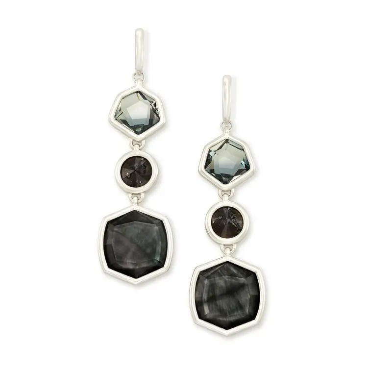 Kendra Scott 4217704555 镀黄铜和花岗岩玻璃耳环