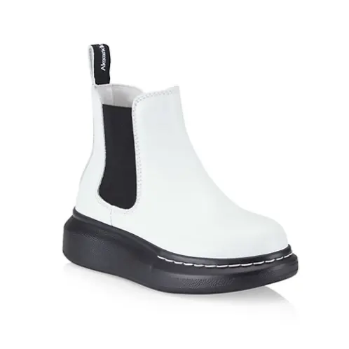 码全！Alexander McQueen 麦昆女童切尔西靴 双色可选