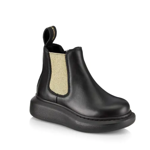 码全！Alexander McQueen 麦昆女童切尔西靴 双色可选