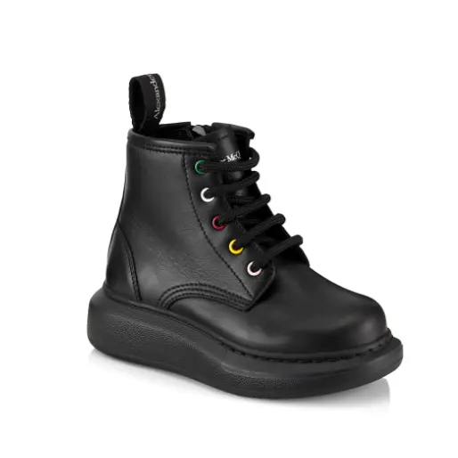 码全！Alexander McQueen 麦昆儿童、大童马丁靴 双色可选