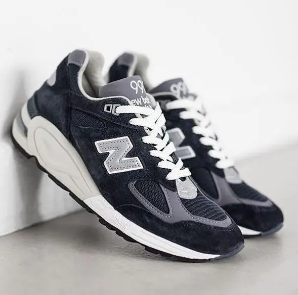 New Balance 990v2 男士 麂皮运动鞋 海军蓝