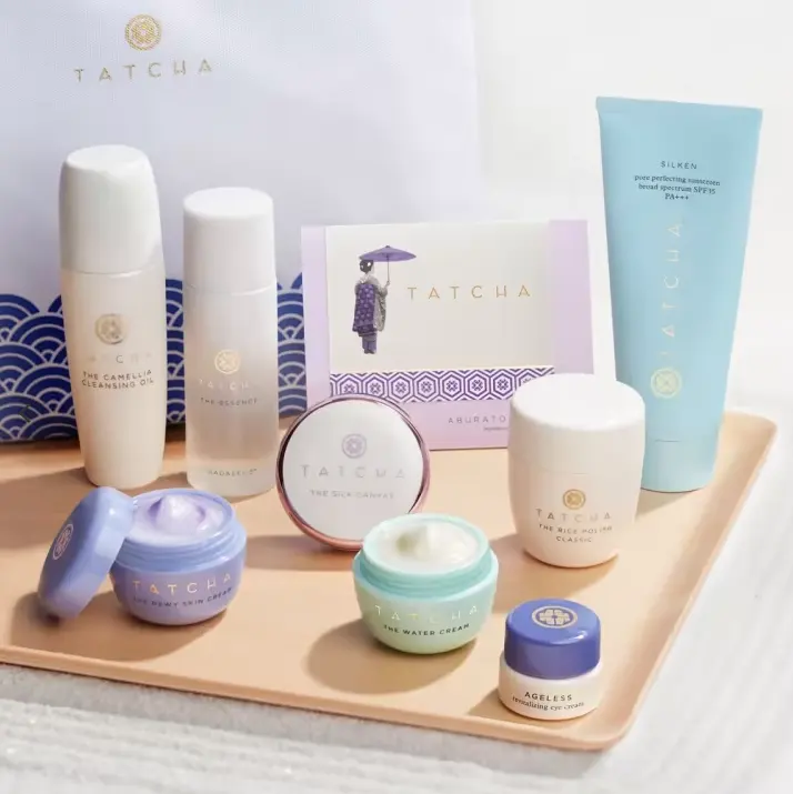 Tatcha 护肤9件套套装+化妆袋（价值$225）