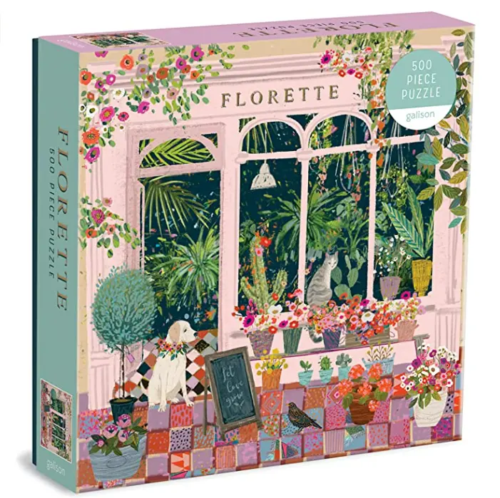 Galison Florette 粉色花店拼图 500片