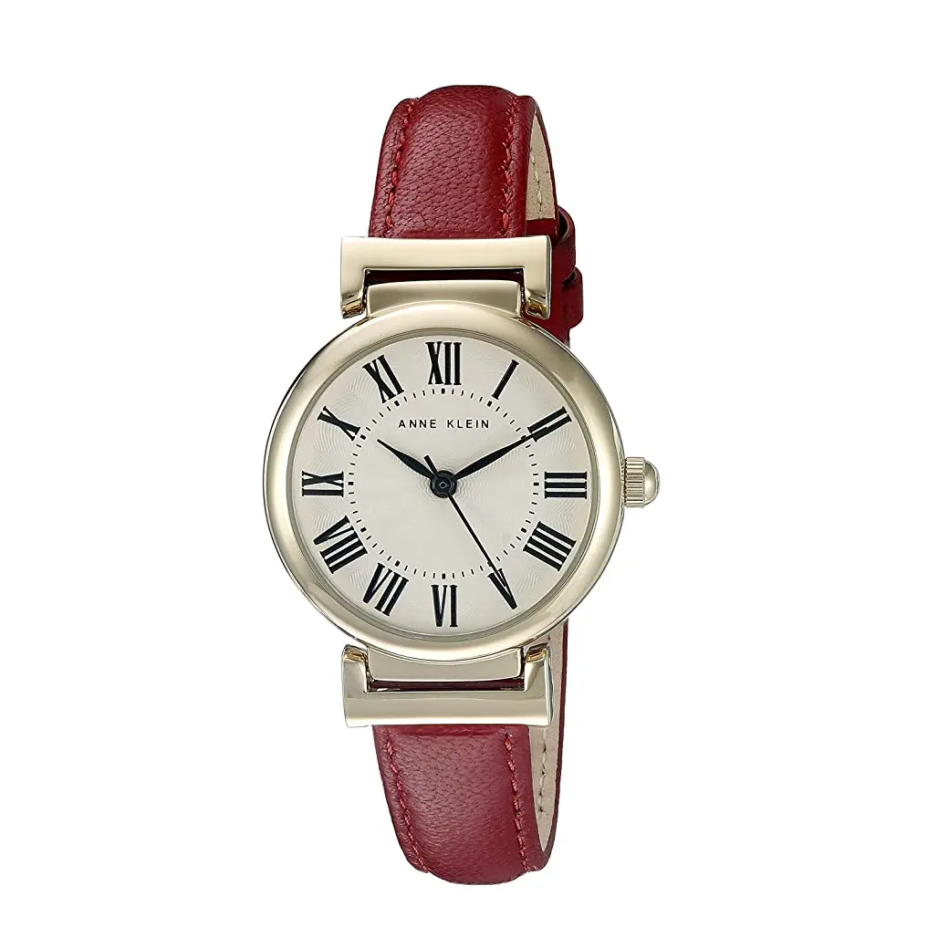 Anne Klein 安妮克莱因 AK/2246CRRD 女士皮革表带手表