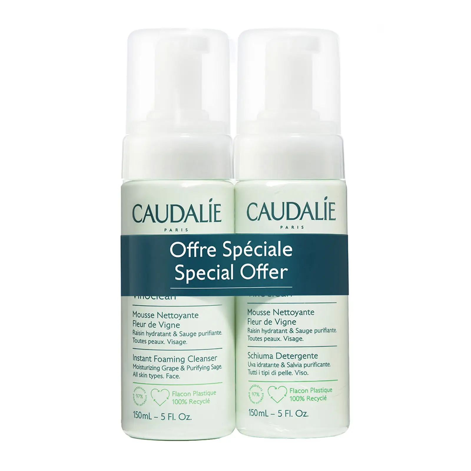 Caudalie 欧缇丽 葡萄籽泡沫洁面 两瓶装 2x150ml
