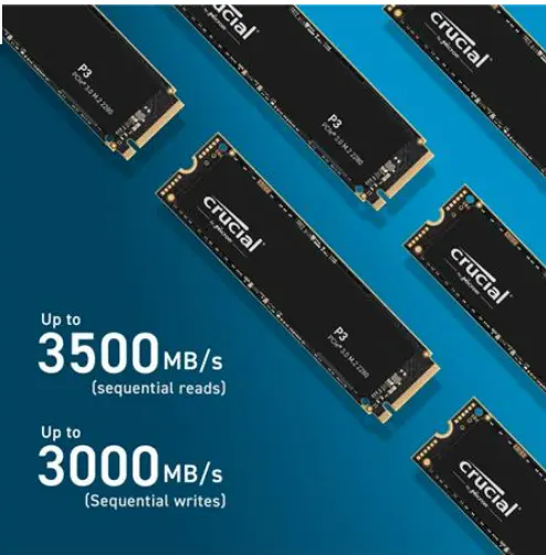 Crucial P3 NVMe PCIe Gen 3 x4 M.2 4TB 固态