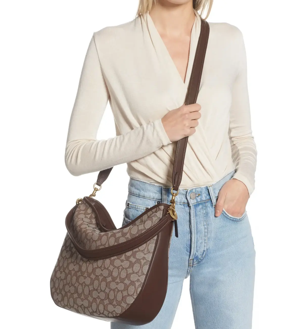Coach 蔻驰 Tabby Monogram Hobo 老花单肩包
