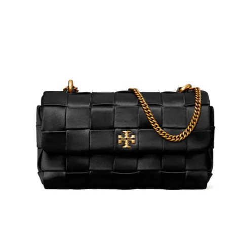 Tory Burch Kira Woven 编织黑色链条包