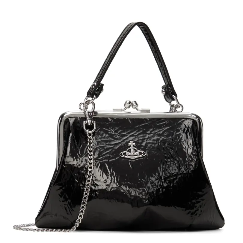 VIVIENNE WESTWOOD Granny 饺子包 黑色漆皮