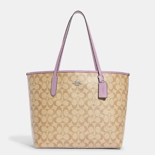热卖！Coach 蔻驰 City Tote 紫边托特包