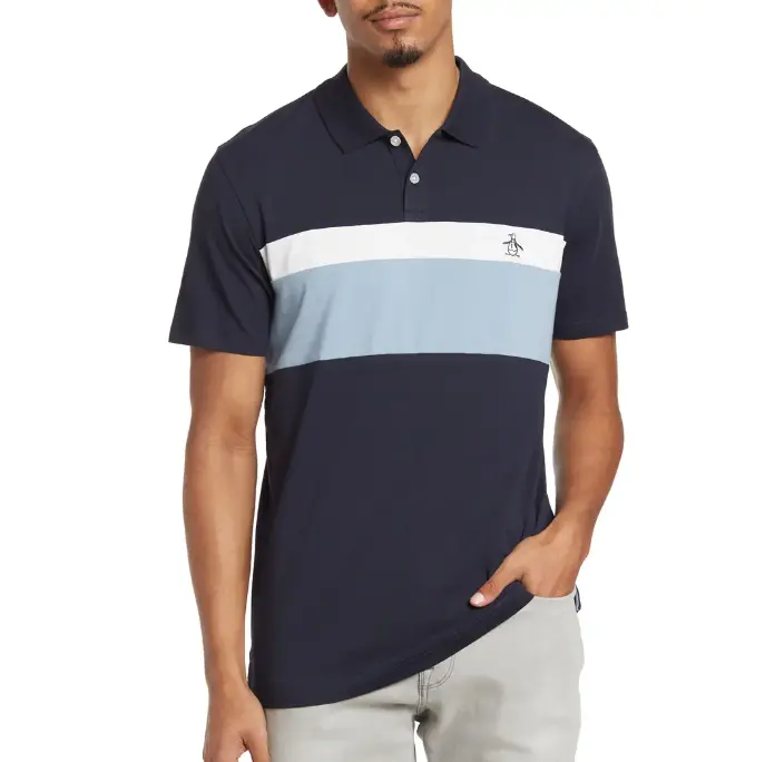 ORIGINAL PENGUIN 拼色条纹针织 Polo 衫 2色